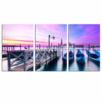 Venedig Leinwand Wand Kunst / Sonnenuntergang Landschaft Leinwand drucken / Stadtbild Große Wand Kunst